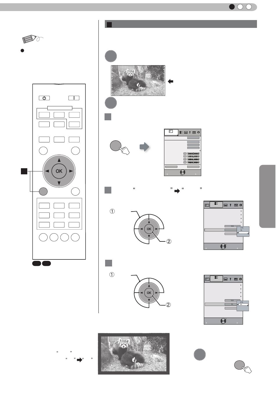 Mask the image, Project the image, Operation | 1 display the setting menu 2, Select “input signal” “mask, 3set a mask value, Masking the surrounding area of an image, Confirm, Select ② confirm, Select | JVC D-ILA DLA-RS60 User Manual | Page 35 / 78