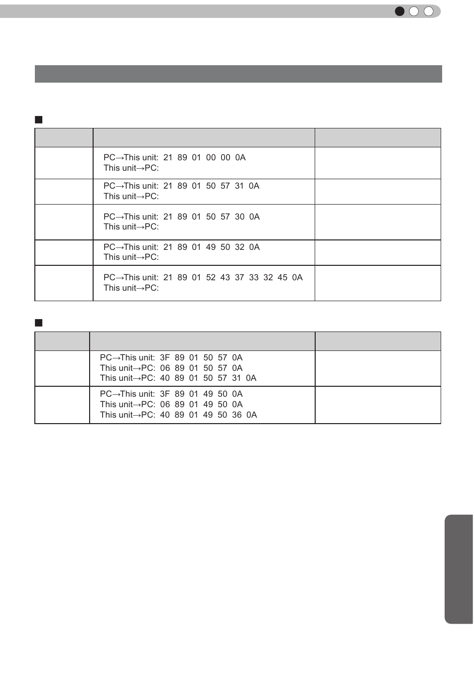 Rs-232c interface (continued), Rs-232c communication examples, Others | JVC D-ILA DLA-RS60 User Manual | Page 71 / 78