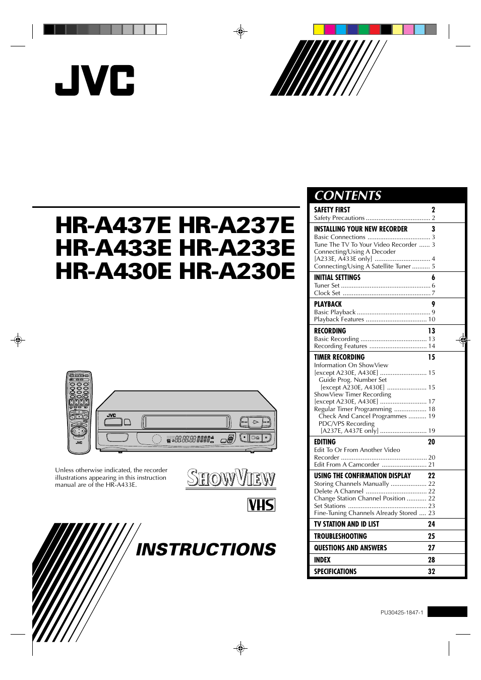 JVC HR-A237E User Manual | 33 pages