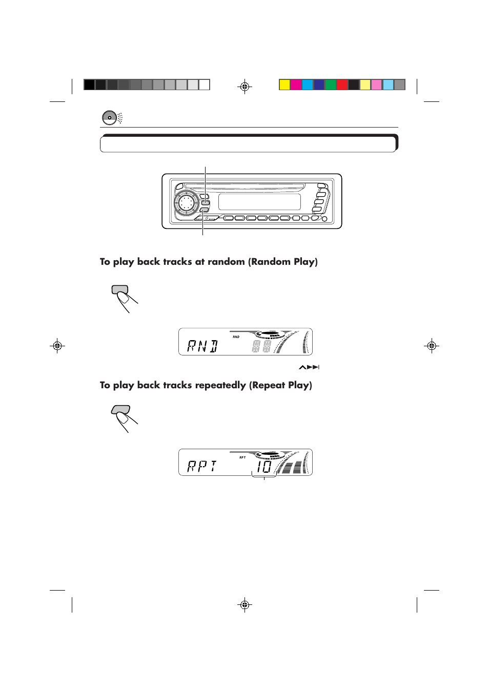 Selecting cd playback modes | JVC KD-S757R User Manual | Page 20 / 38