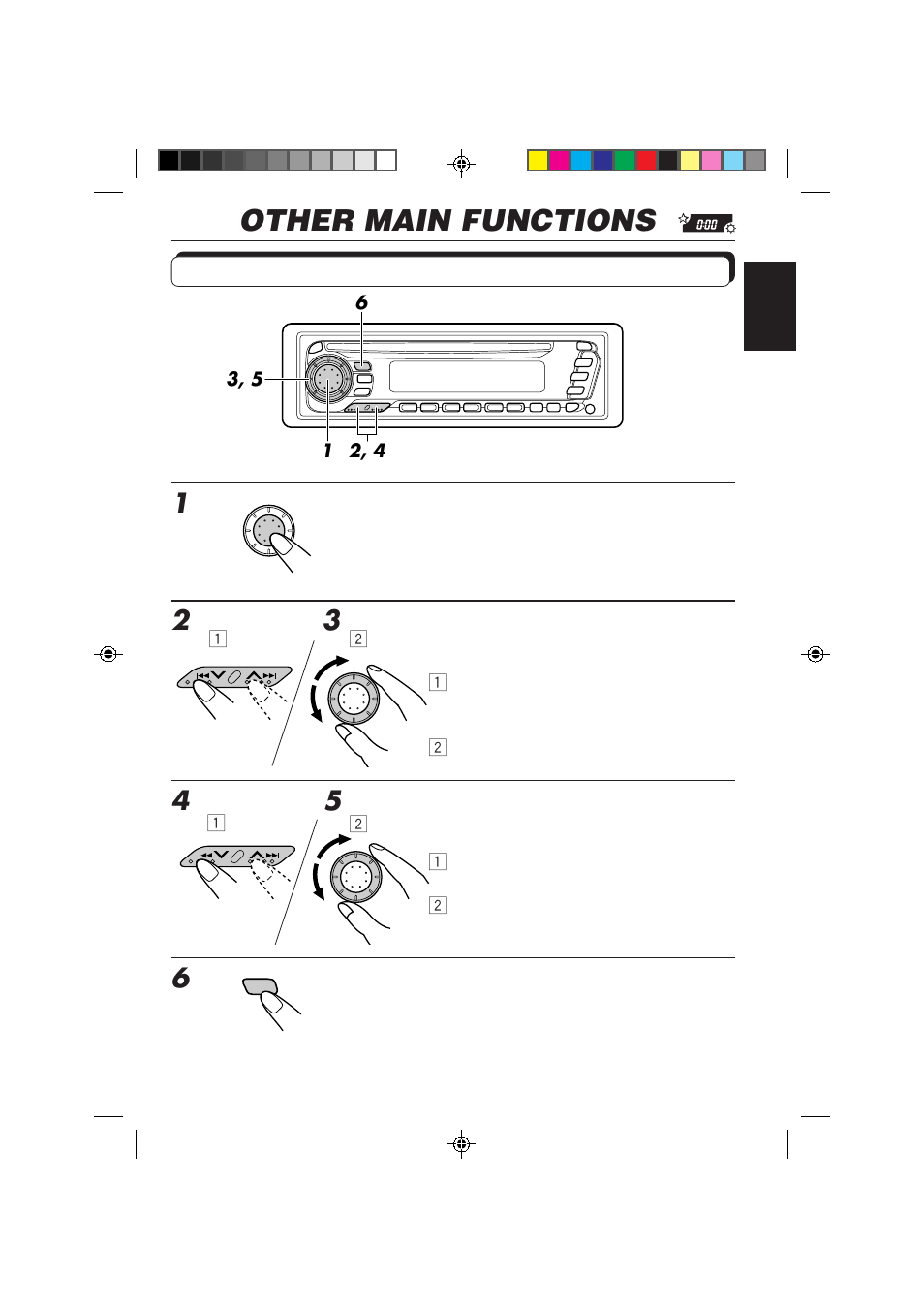 Other main functions, Setting the clock | JVC KD-S757R User Manual | Page 25 / 38