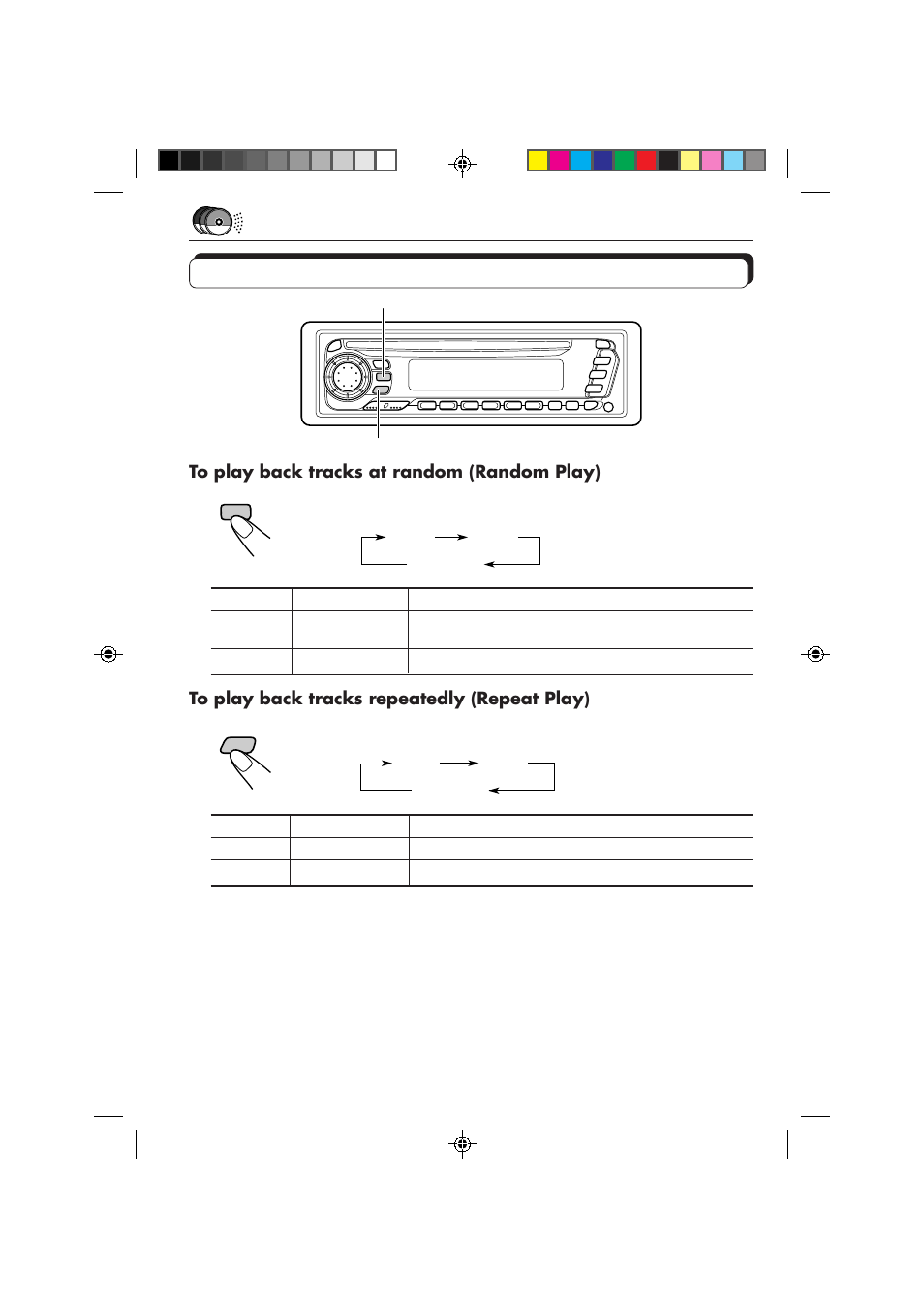 Selecting cd playback modes | JVC KD-S757R User Manual | Page 34 / 38