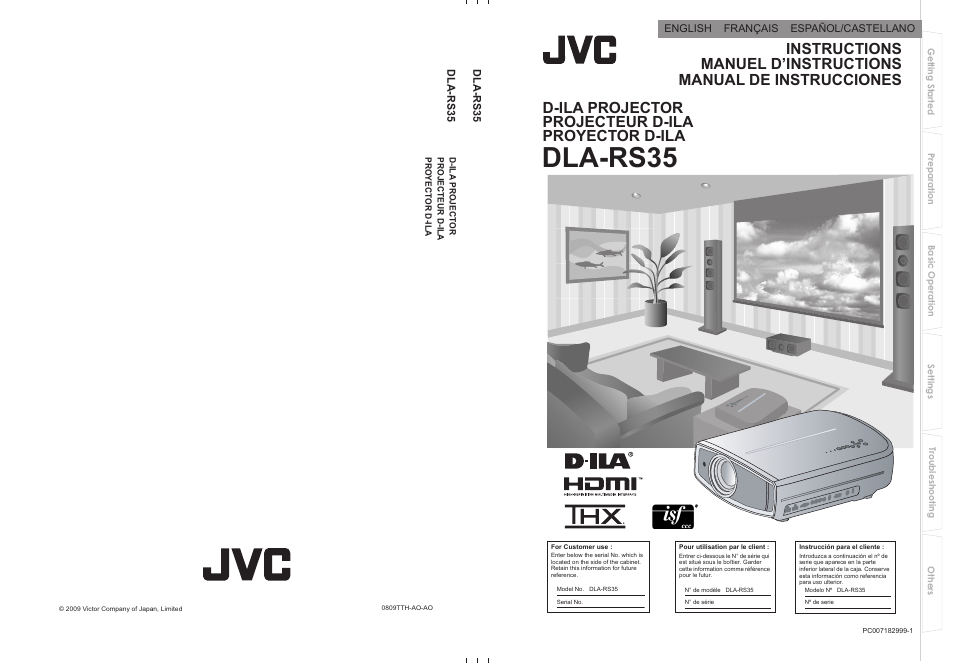 JVC DLA-RS35 User Manual | 185 pages