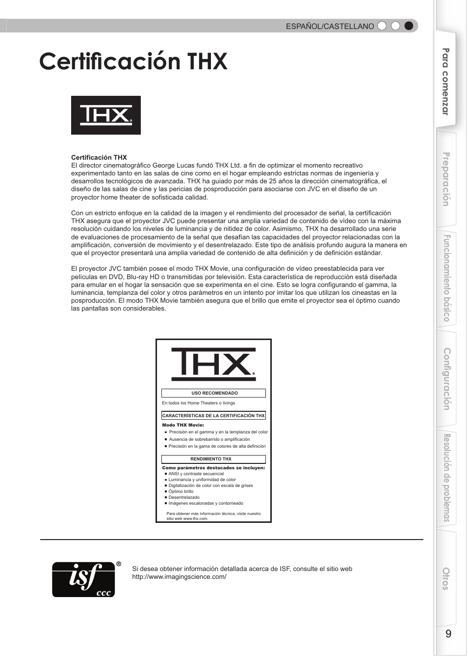 Certificación thx | JVC DLA-RS35 User Manual | Page 133 / 185