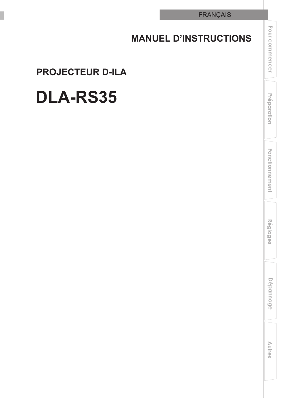 Français, Dla-rs35, Projecteur d-ila manuel d’instructions | JVC DLA-RS35 User Manual | Page 63 / 185