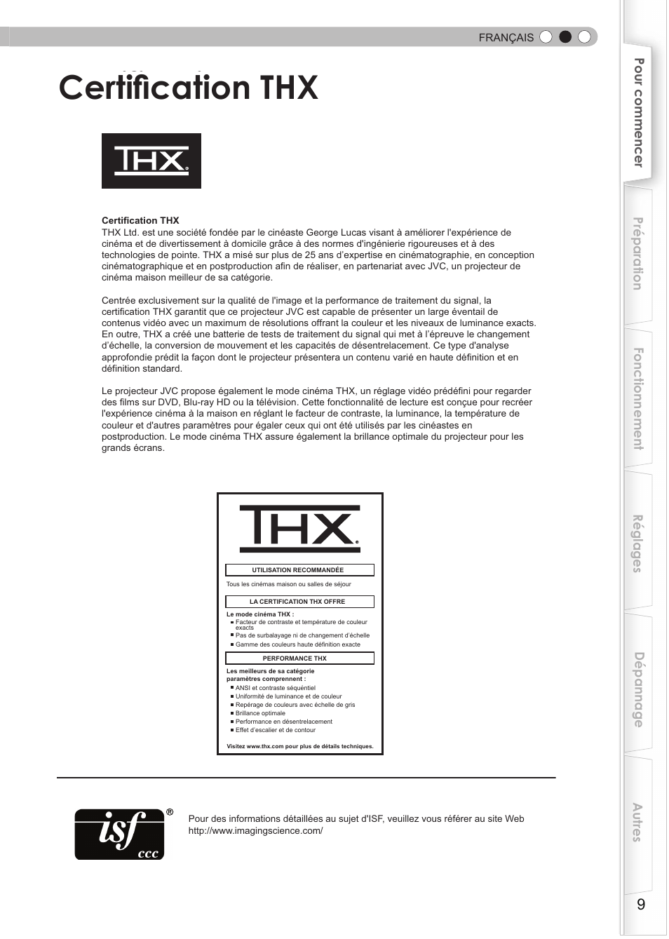 Certification thx | JVC DLA-RS35 User Manual | Page 71 / 185