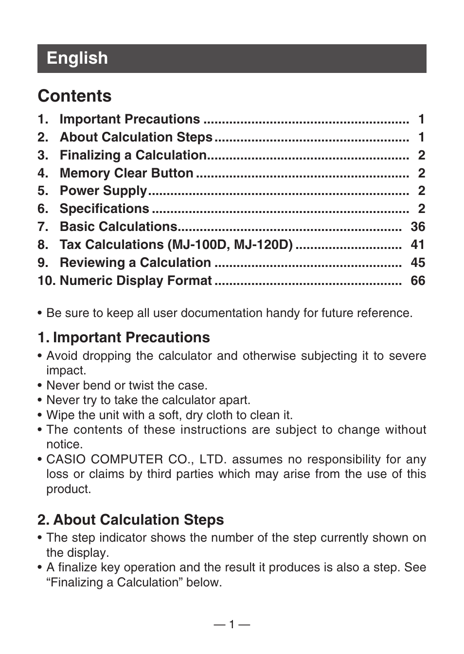 English contents | Casio DJ-120D User Manual | Page 4 / 75