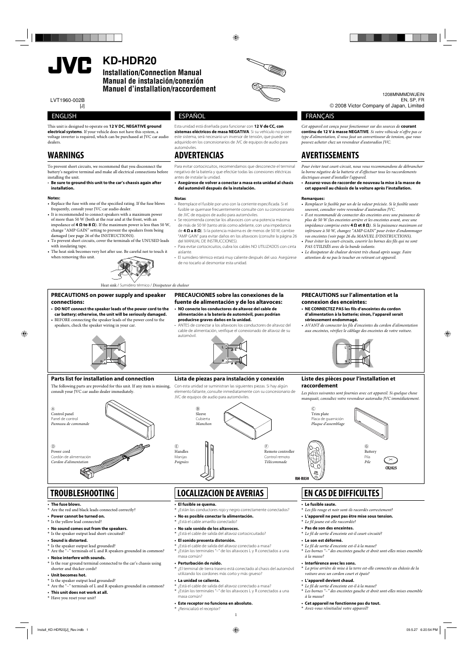 JVC 1208MNMMDWJEIN User Manual | 4 pages