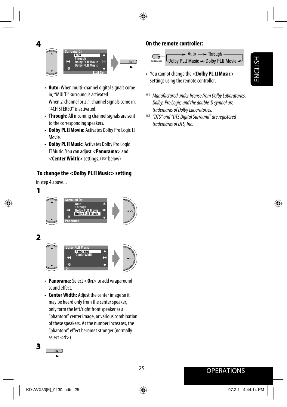 Operations, English, On the remote controller | JVC KD-AVX33 User Manual | Page 105 / 382