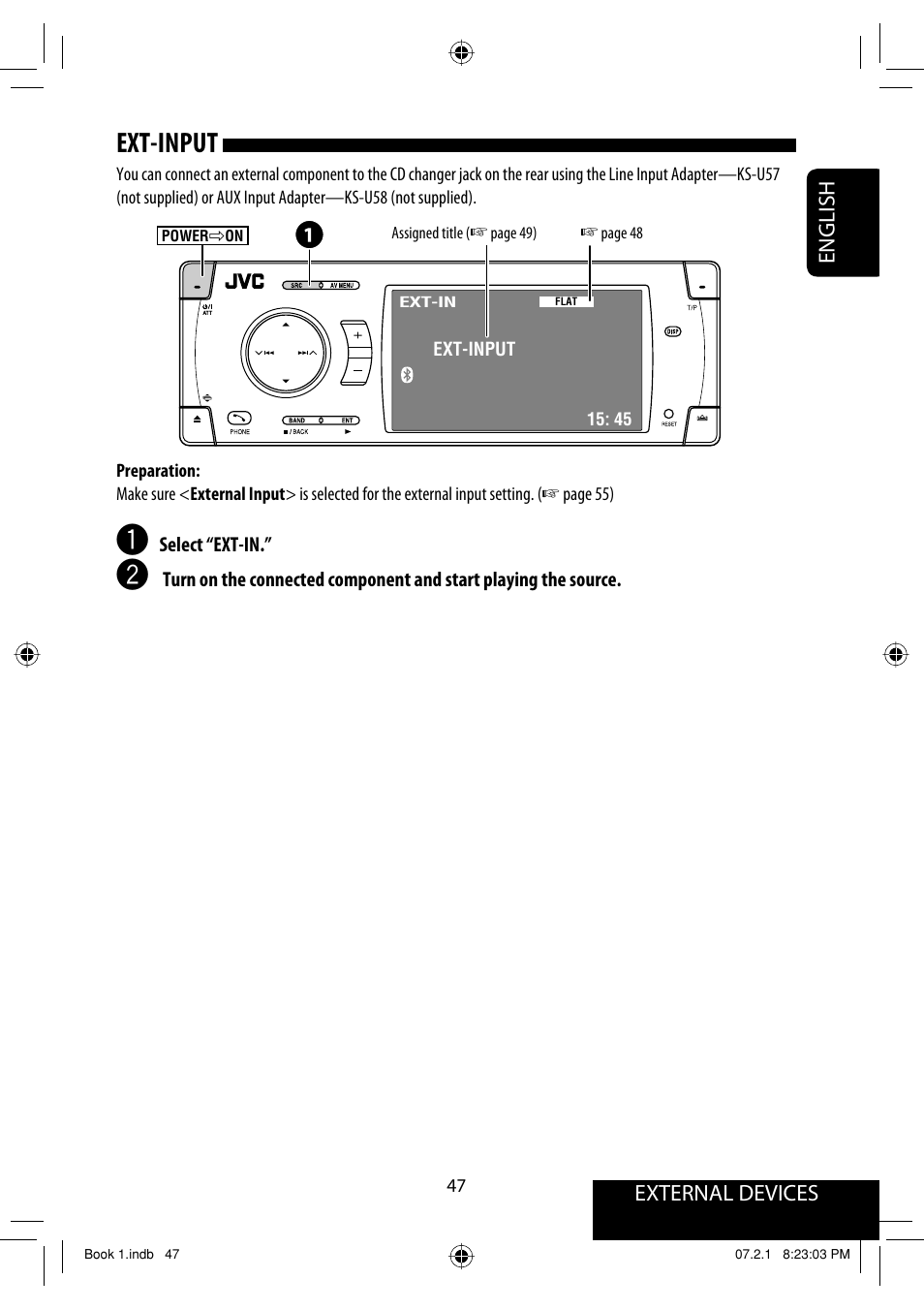 Ext-input, External devices english | JVC KD-AVX33 User Manual | Page 205 / 382