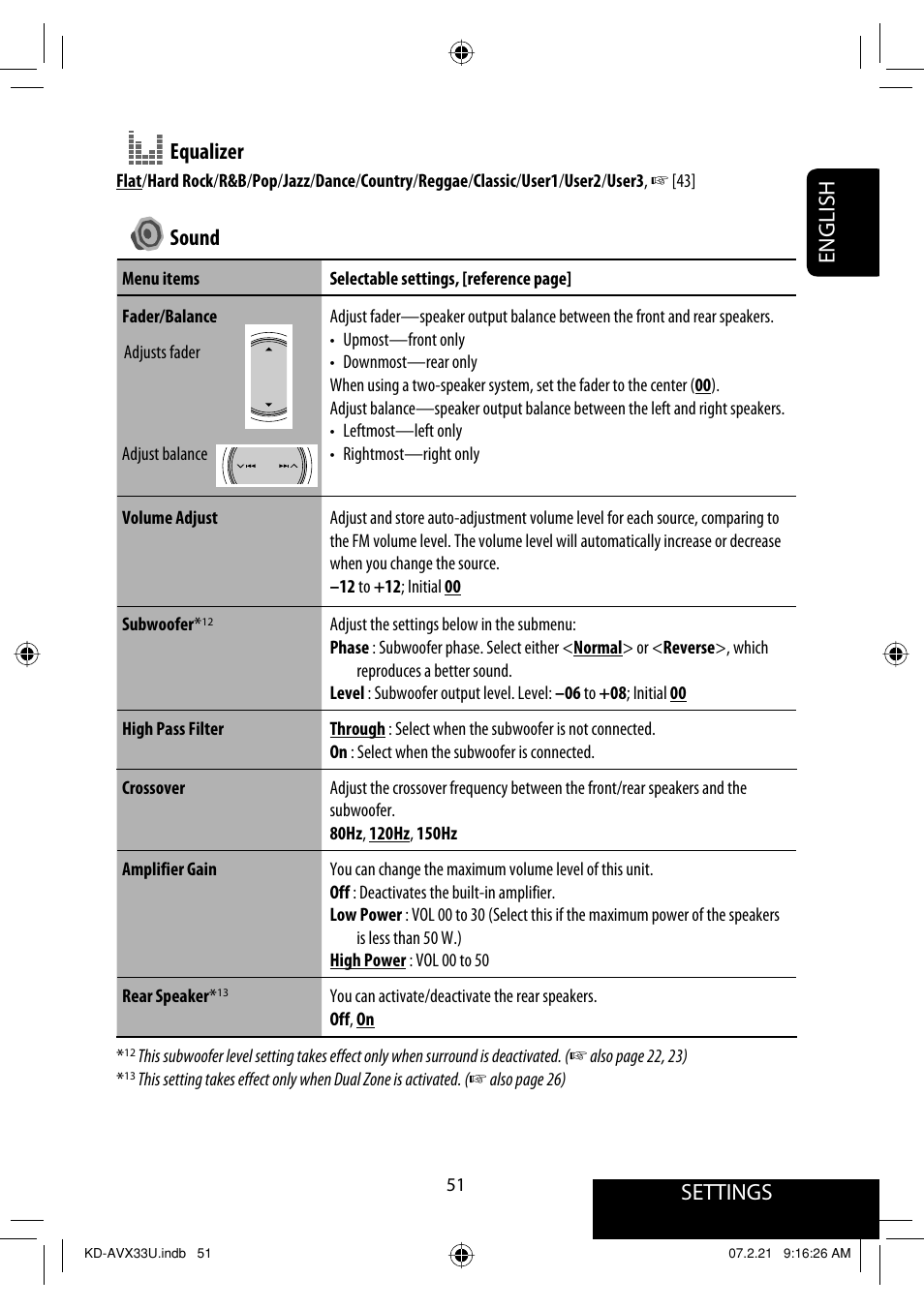 Settings, English equalizer, Sound | JVC KD-AVX33 User Manual | Page 287 / 382