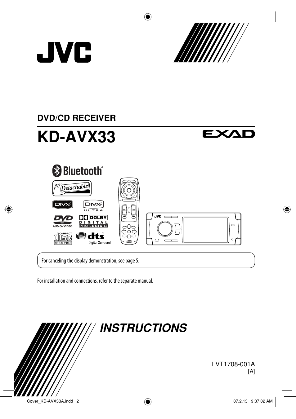 Kd-avx33a, Instructions, Kd-avx33 | Dvd/cd receiver | JVC KD-AVX33 User Manual | Page 311 / 382