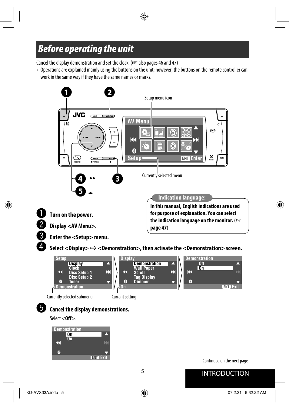 Before operating the unit, Introduction | JVC KD-AVX33 User Manual | Page 315 / 382