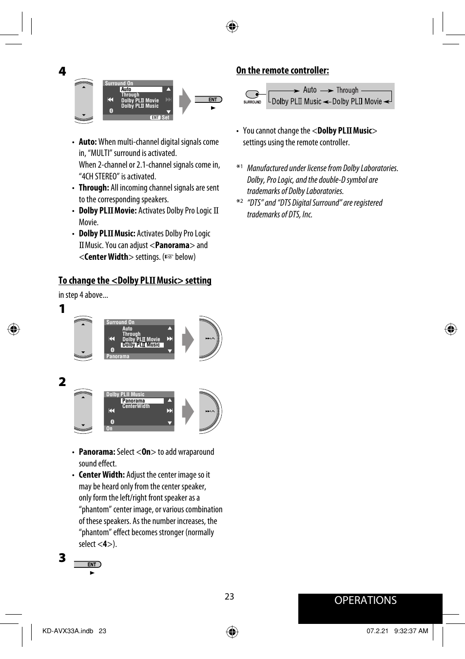 Operations, On the remote controller | JVC KD-AVX33 User Manual | Page 333 / 382