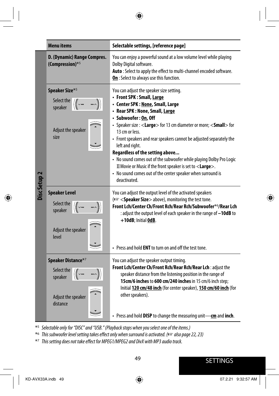 Settings, Disc setup 2 | JVC KD-AVX33 User Manual | Page 359 / 382