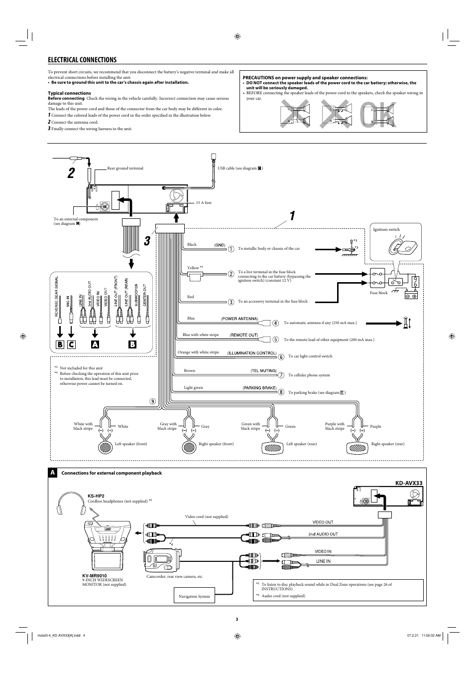 Electrical connections | JVC KD-AVX33 User Manual | Page 381 / 382