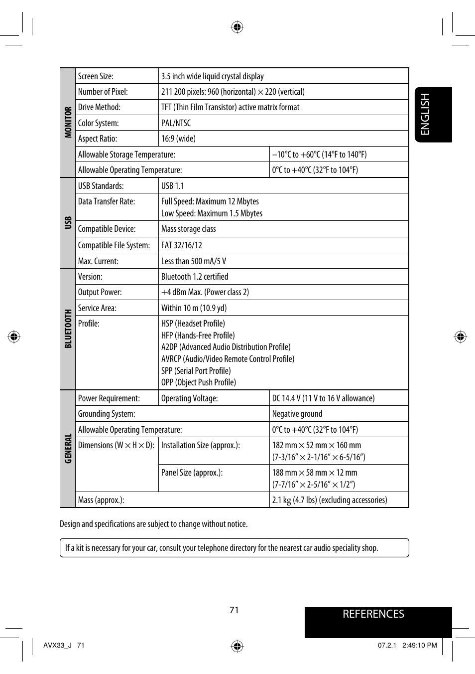 References english | JVC KD-AVX33 User Manual | Page 71 / 382