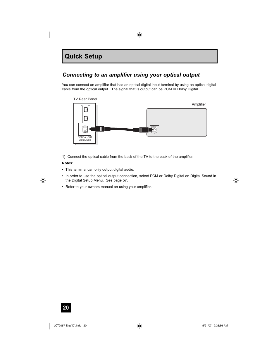 Quick setup | JVC HD-56FH97 User Manual | Page 20 / 96