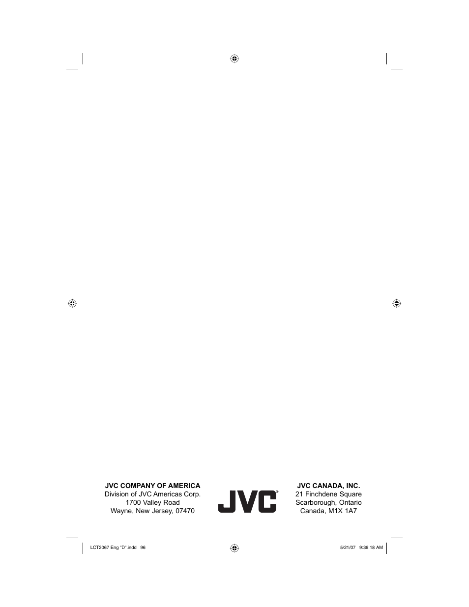 JVC HD-56FH97 User Manual | Page 96 / 96