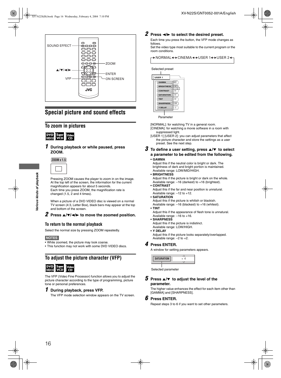 Special picture and sound effects | JVC GNT0052-001A User Manual | Page 18 / 36