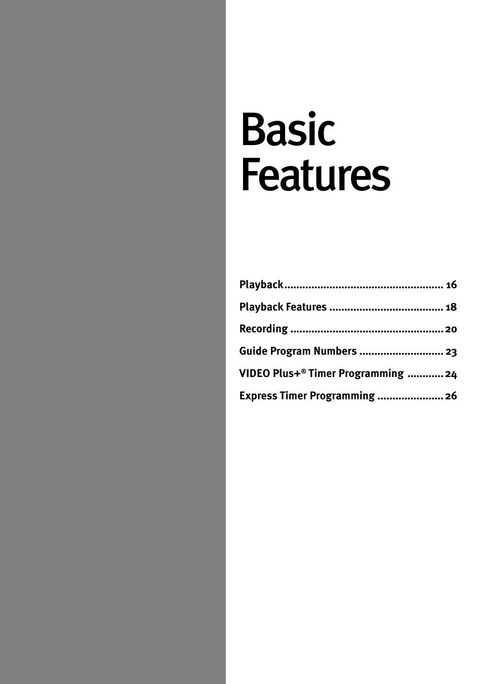 Basic features | JVC HR-J580EK User Manual | Page 15 / 56