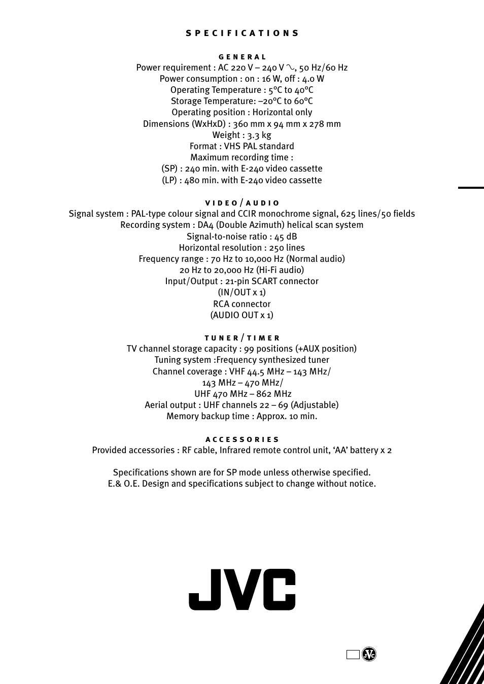 Hr-j580ek | JVC HR-J580EK User Manual | Page 56 / 56