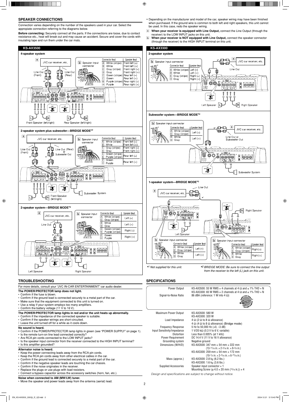 JVC KS-AX3300 User Manual | Page 2 / 2