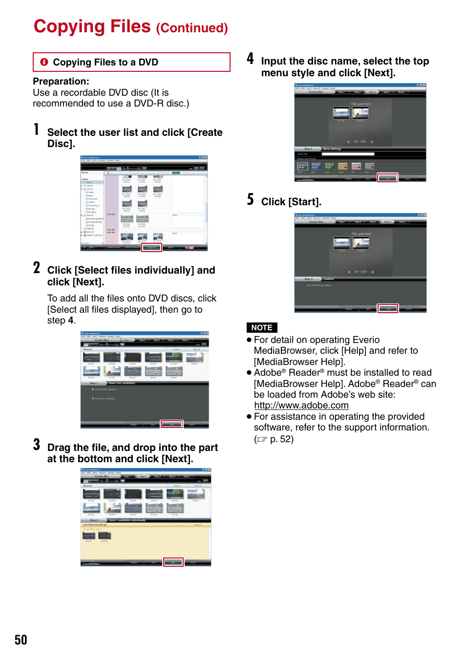 Copying files, Continued) | JVC 1208YDR-YG-MD User Manual | Page 50 / 74