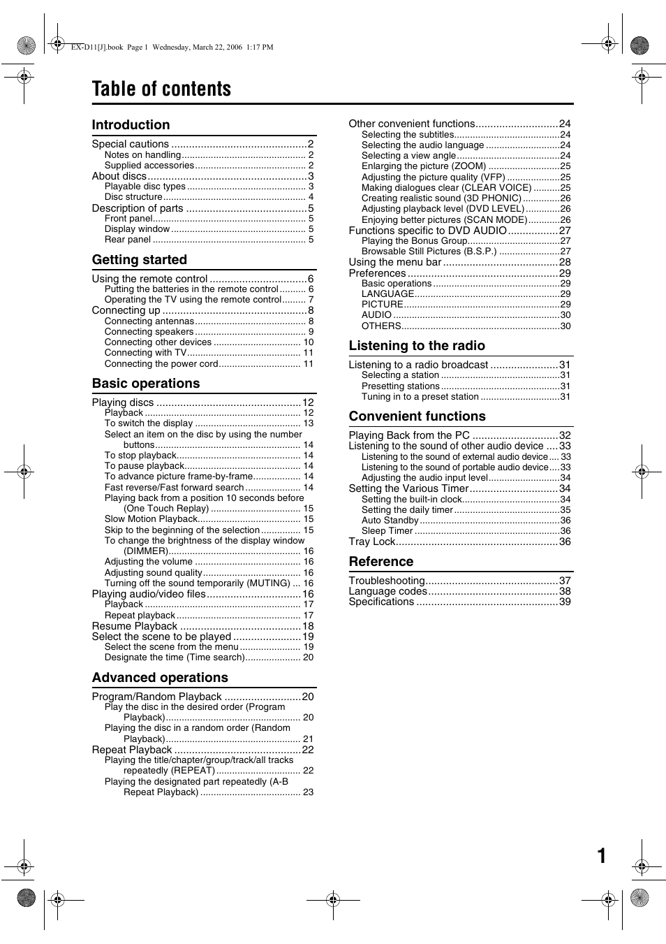 JVC EX-D11 User Manual | Page 3 / 86