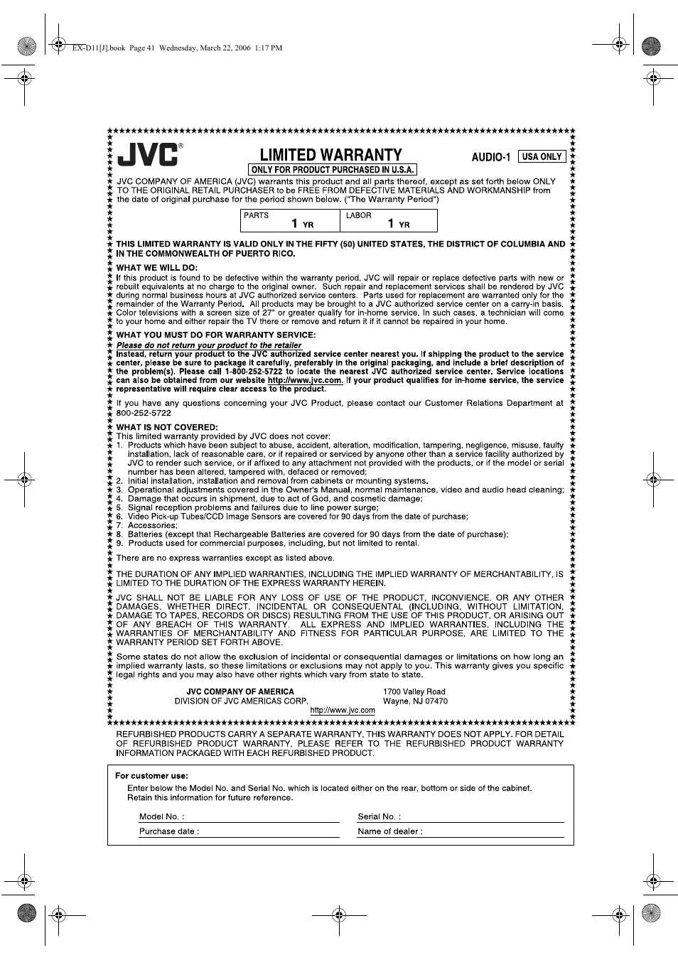 JVC EX-D11 User Manual | Page 43 / 86