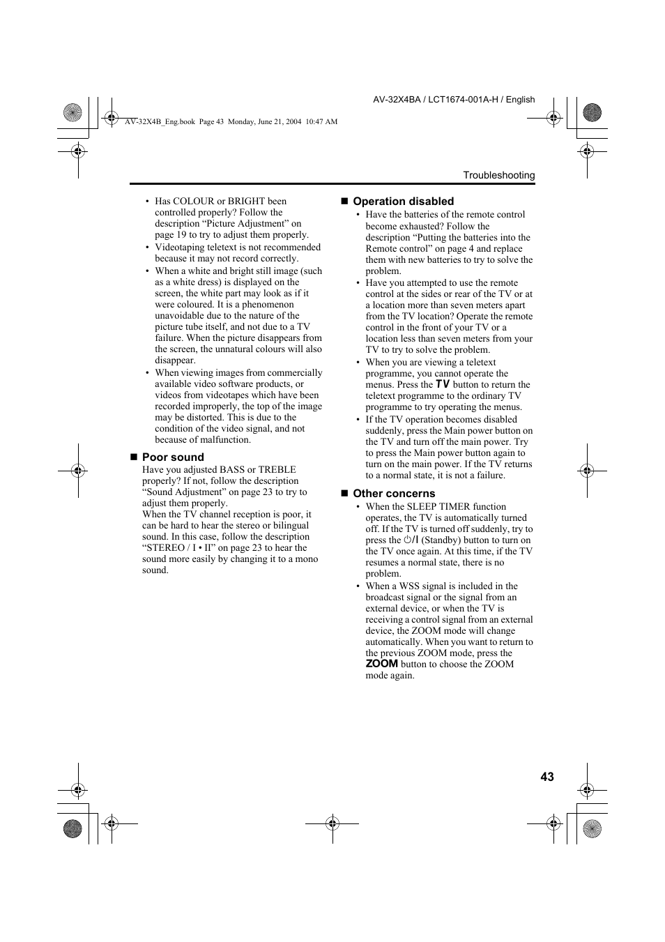 JVC AV-32X4BA User Manual | Page 45 / 48