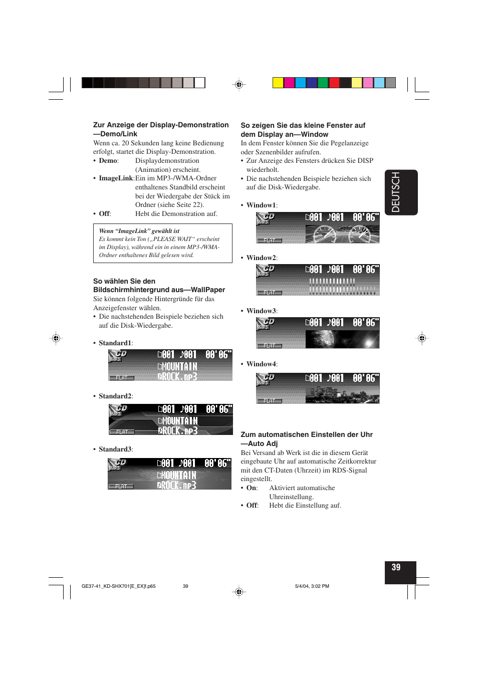 Deutsch | JVC CD Receiver KD-SHX701 User Manual | Page 103 / 259