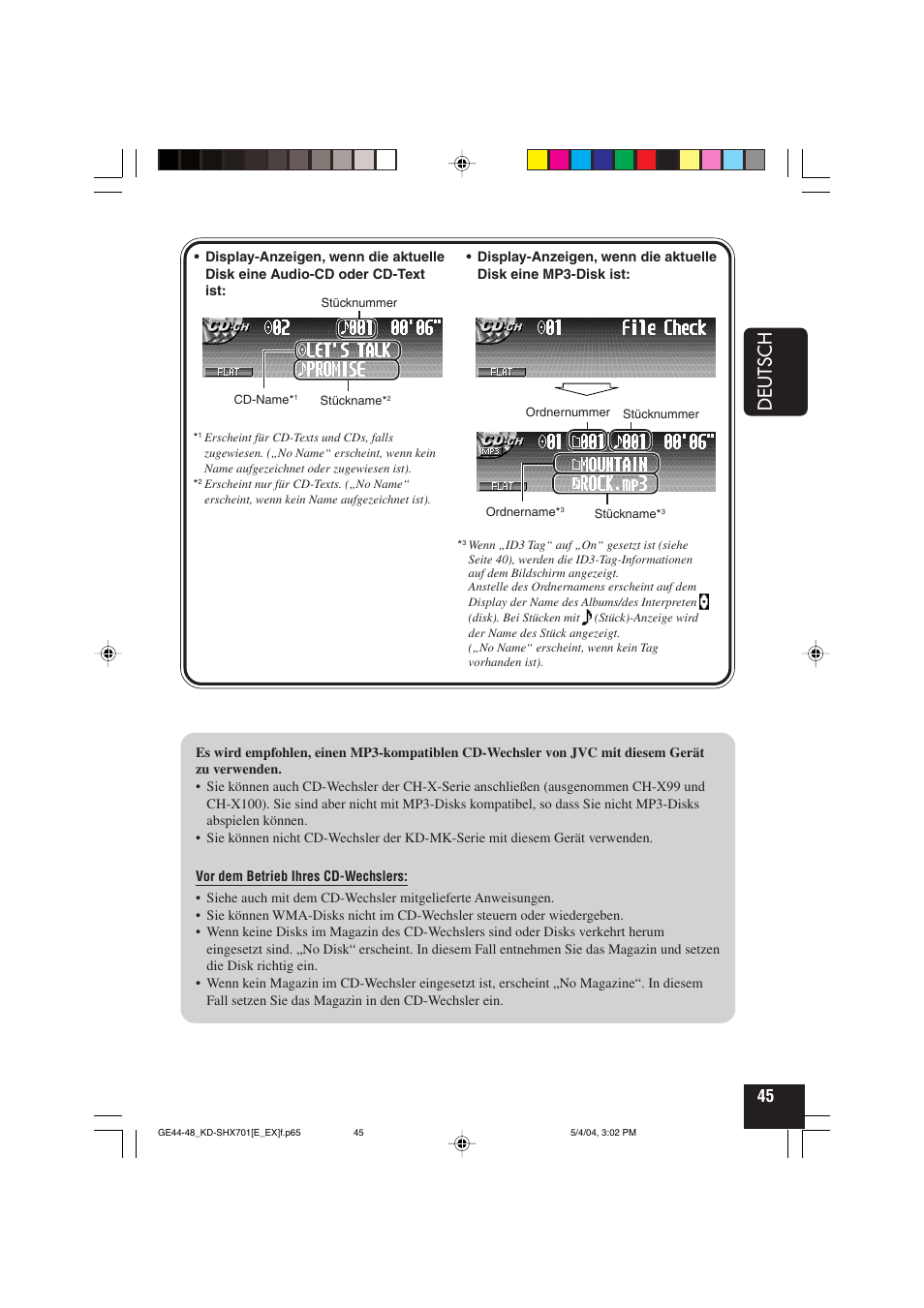 Deutsch | JVC CD Receiver KD-SHX701 User Manual | Page 109 / 259