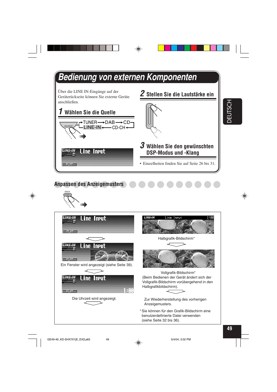 Bedienung von externen komponenten | JVC CD Receiver KD-SHX701 User Manual | Page 113 / 259