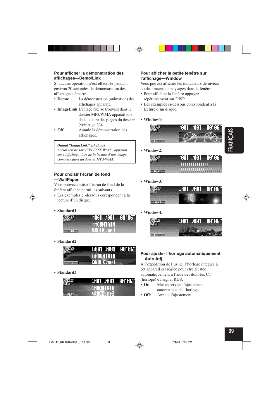 Français | JVC CD Receiver KD-SHX701 User Manual | Page 167 / 259