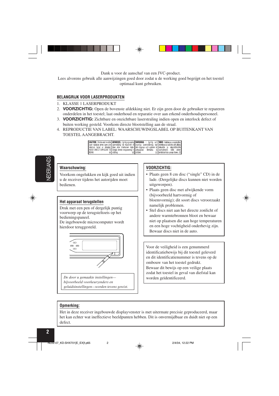 Nederlands | JVC CD Receiver KD-SHX701 User Manual | Page 194 / 259
