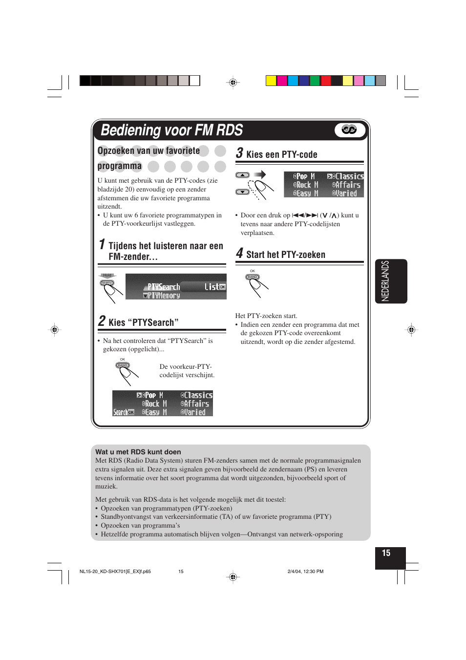 Bediening voor fm rds | JVC CD Receiver KD-SHX701 User Manual | Page 207 / 259