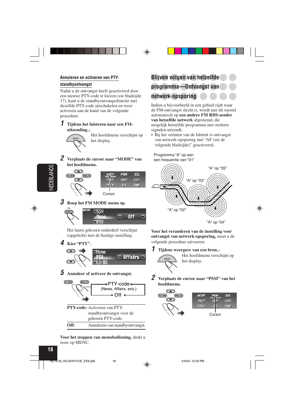 Nederlands, Blijven volgen van hetzelfde, Programma—ontvangst van | Netwerk-opsporing | JVC CD Receiver KD-SHX701 User Manual | Page 210 / 259