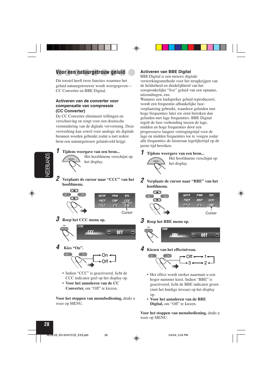 Nederlands, Voor een natuurgetrouw geluid | JVC CD Receiver KD-SHX701 User Manual | Page 220 / 259