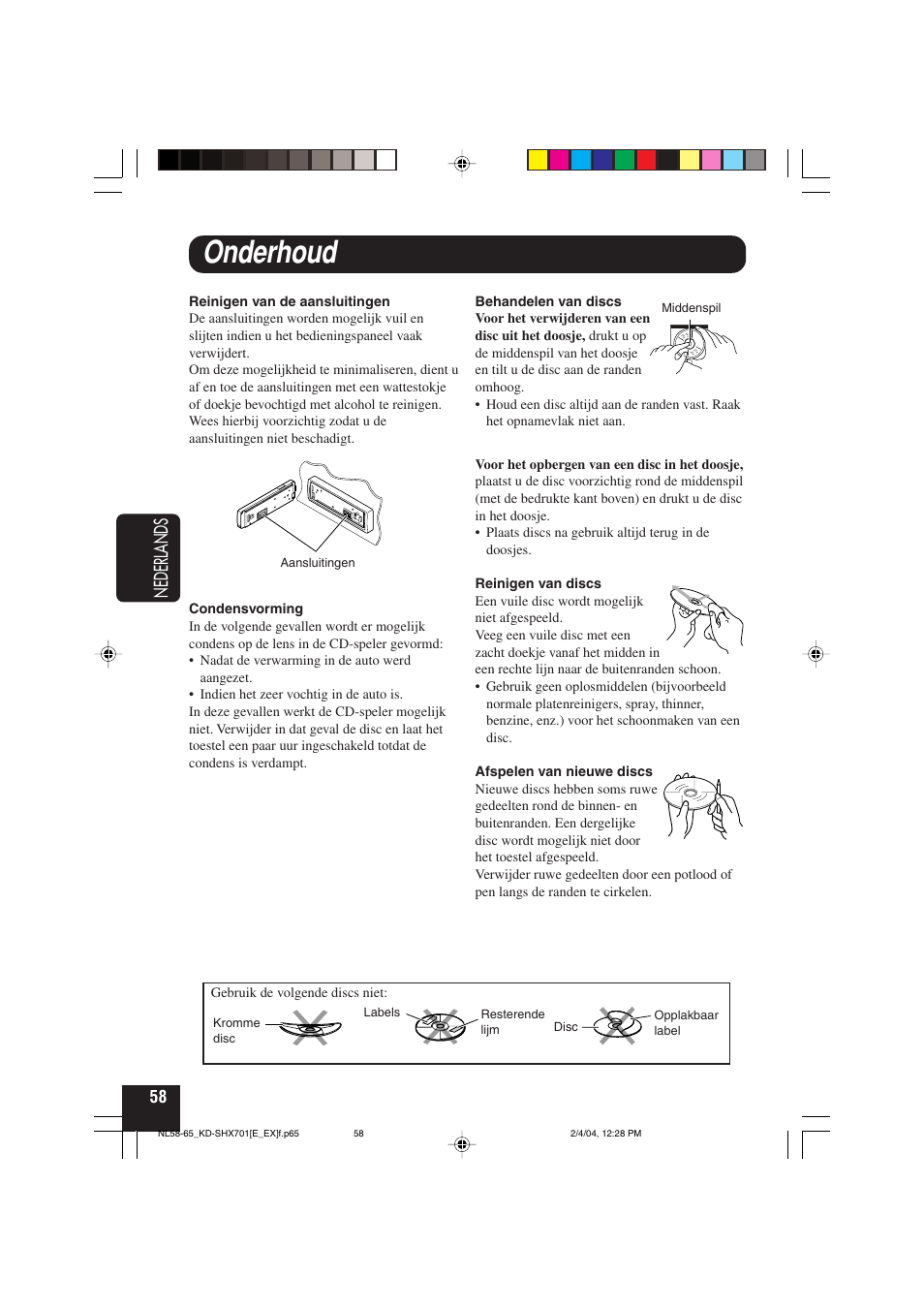 Onderhoud, Nederlands | JVC CD Receiver KD-SHX701 User Manual | Page 250 / 259