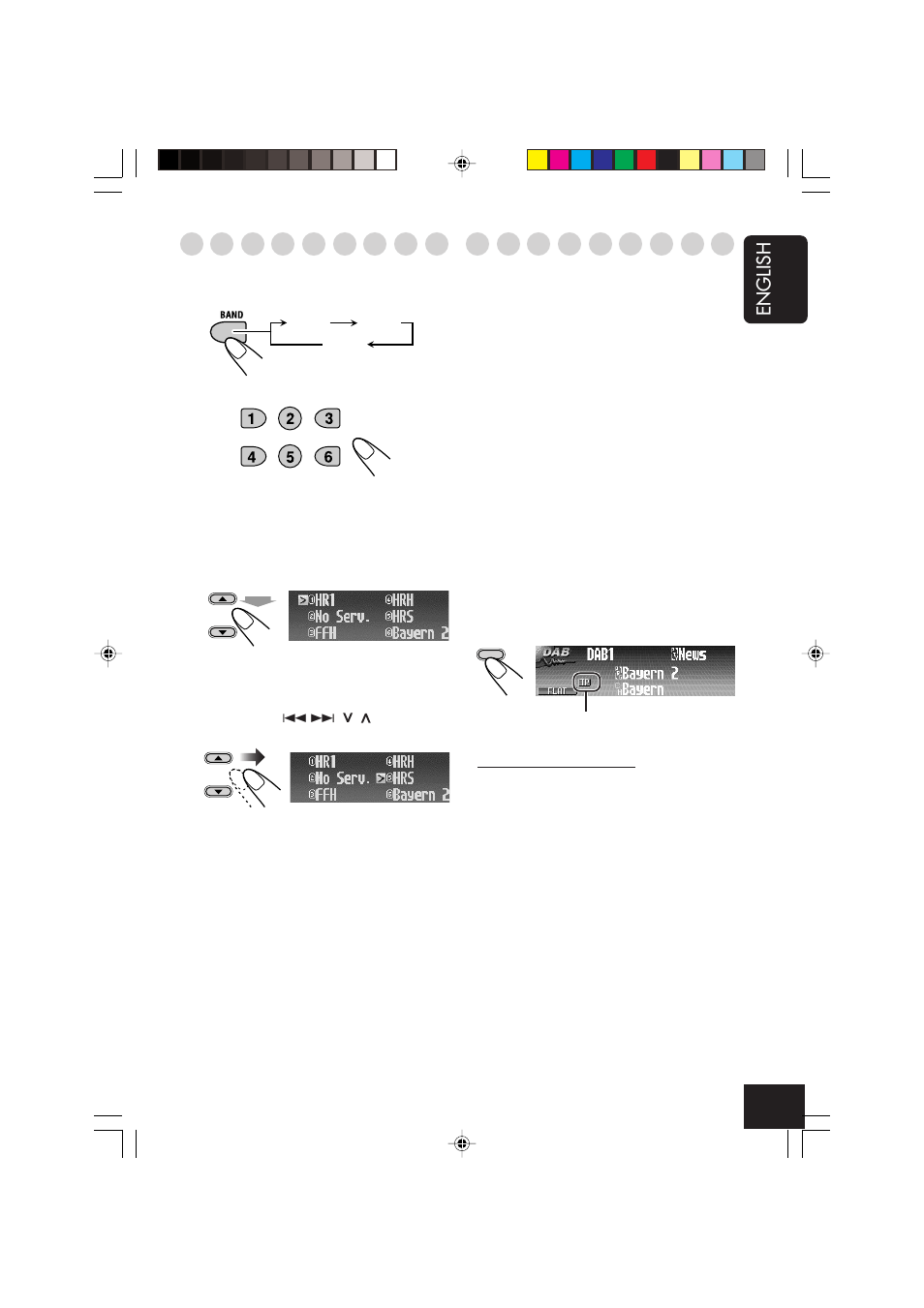 English, Using the standby reception, Tuning in to a preset service | JVC CD Receiver KD-SHX701 User Manual | Page 53 / 259
