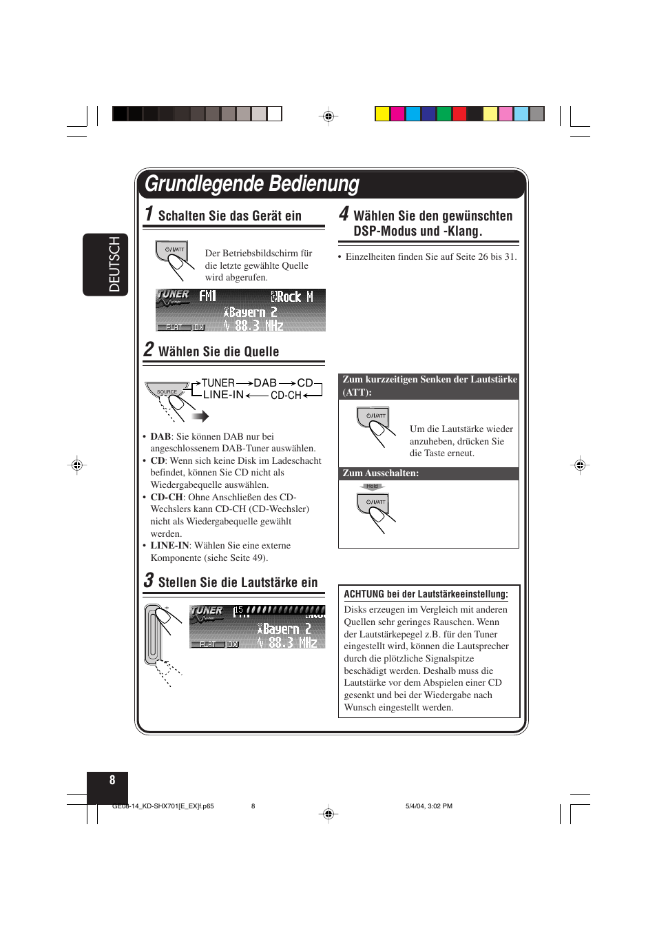Grundlegende bedienung | JVC CD Receiver KD-SHX701 User Manual | Page 72 / 259