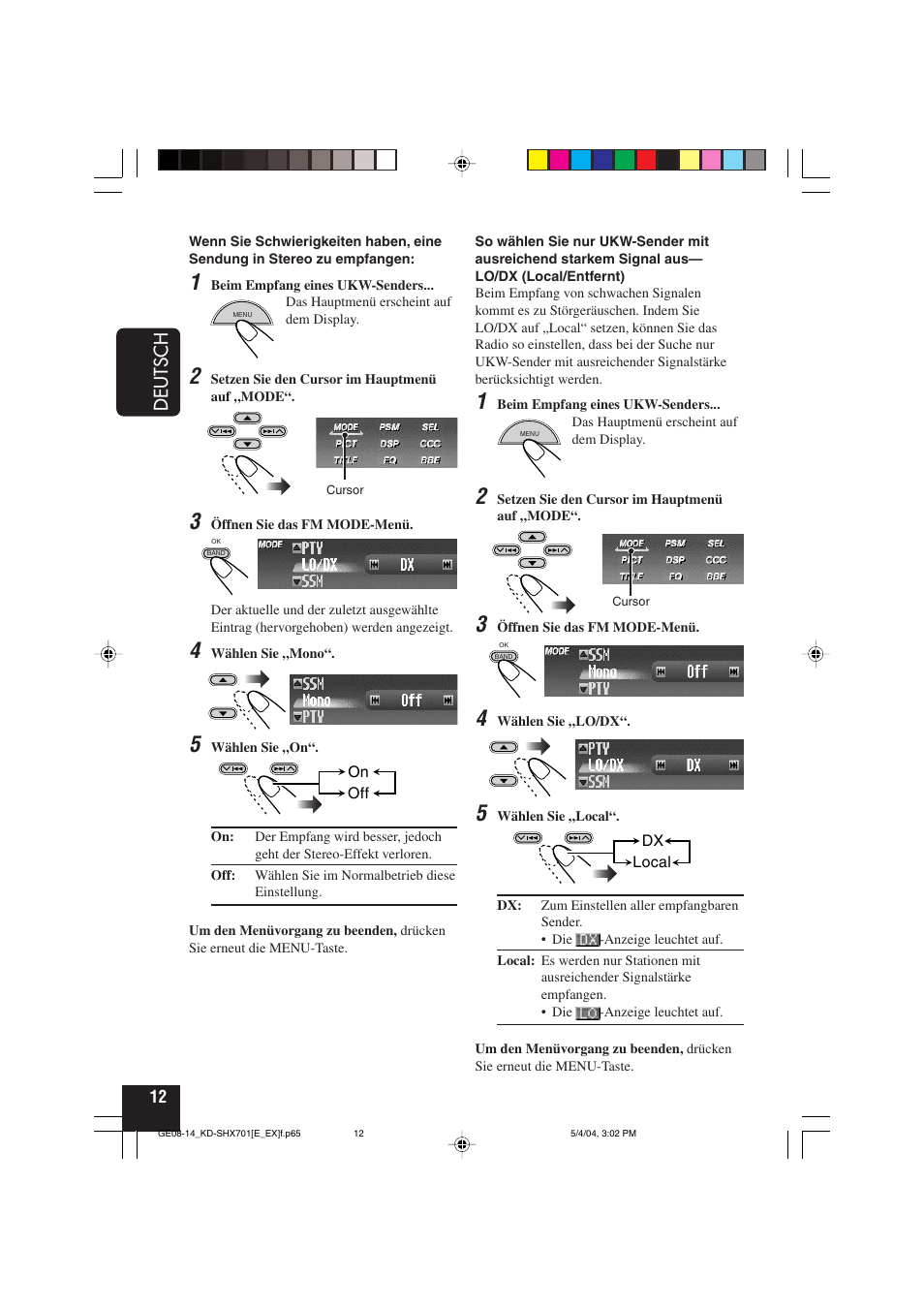 Deutsch | JVC CD Receiver KD-SHX701 User Manual | Page 76 / 259