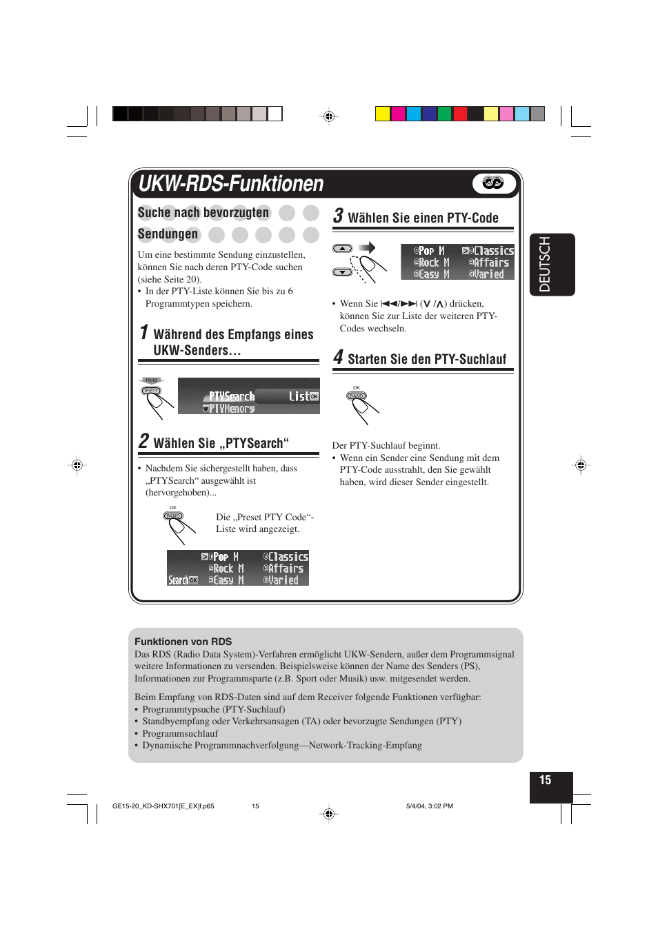 Ukw-rds-funktionen | JVC CD Receiver KD-SHX701 User Manual | Page 79 / 259