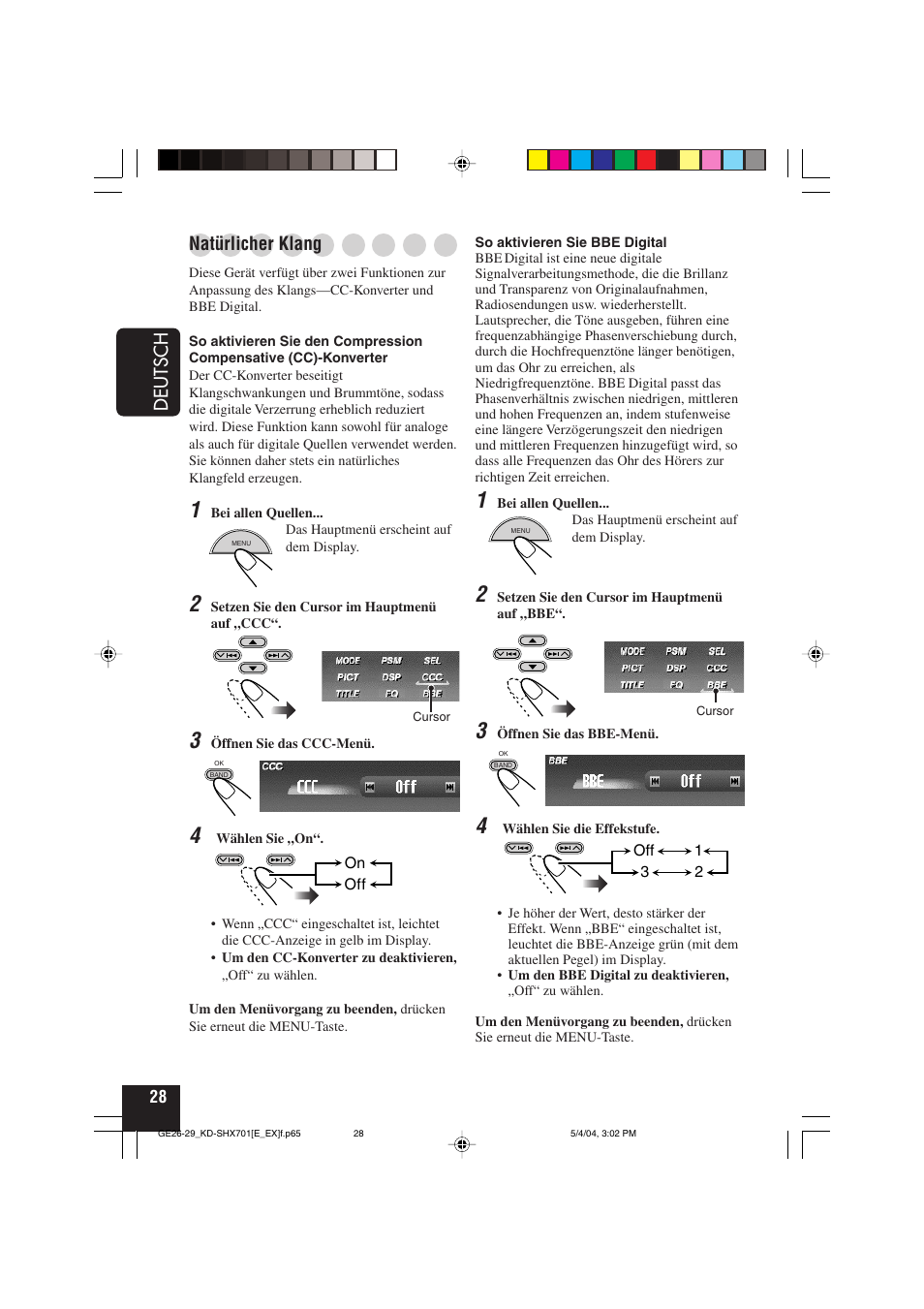 Deutsch, Natürlicher klang | JVC CD Receiver KD-SHX701 User Manual | Page 92 / 259