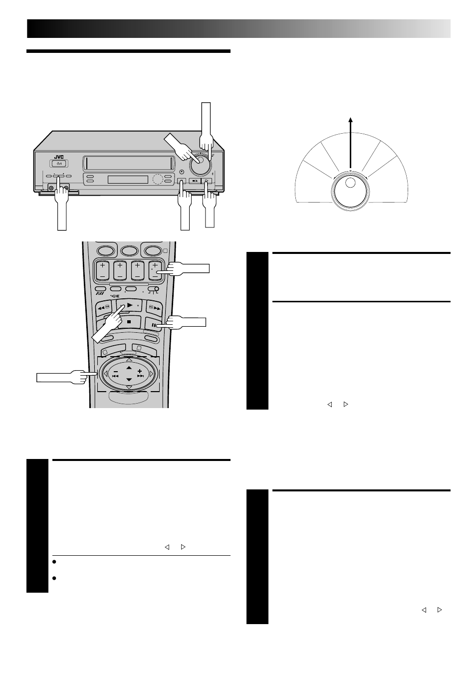 Playback features, Activate slow-motion playback, Pause during playback | Activate frame-by-frame playback, Activate variable-speed search, Slow motion, Still picture/frame-by-frame playback, Variable-speed search | JVC HI-FI HR-J748EH User Manual | Page 13 / 52