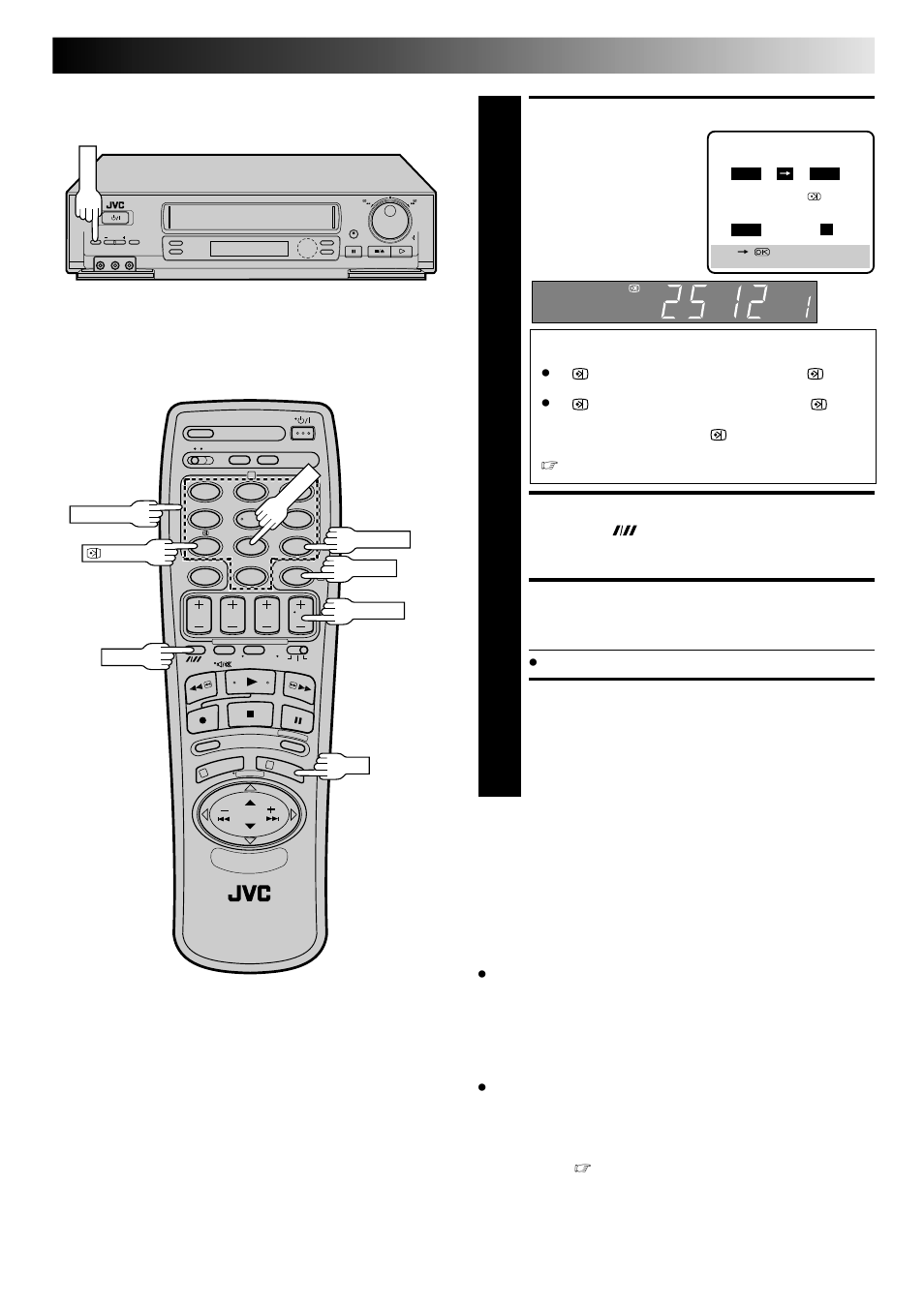 Enter channel position, Set tape speed, Return to normal screen | Engage recorder’s timer mode | JVC HI-FI HR-J748EH User Manual | Page 29 / 52