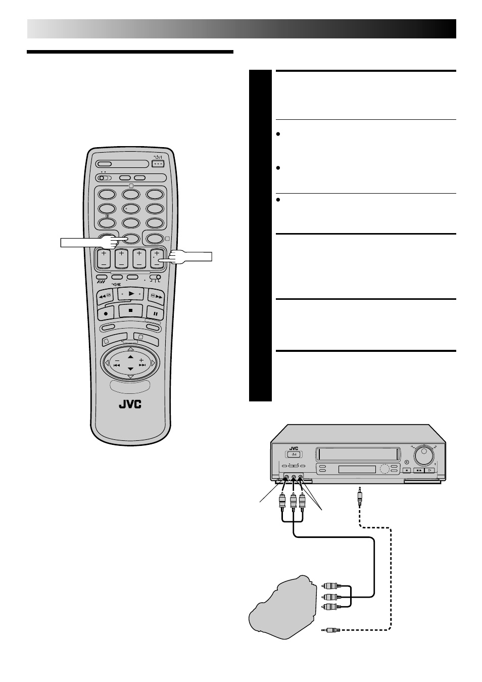 Edit from a camcorder, Make connections, Set recorder’s input mode | Start camcorder, Start recorder, Editing (cont.) | JVC HI-FI HR-J748EH User Manual | Page 34 / 52