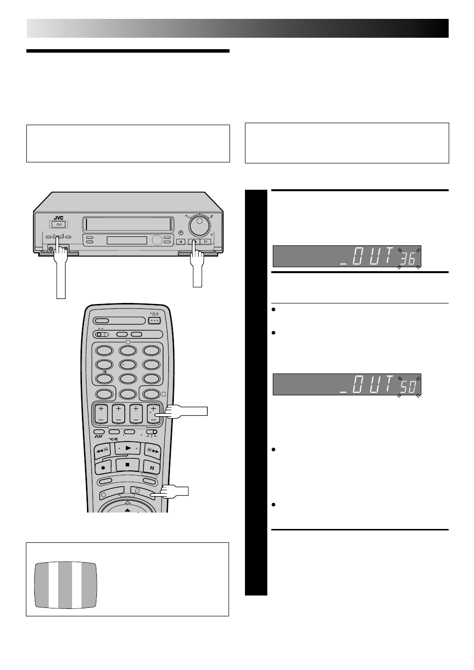 Video channel set, Access video channel set mode, Set video channel | Exit video channel set mode, Initial settings (cont.), With rf connection | JVC HI-FI HR-J748EH User Manual | Page 8 / 52