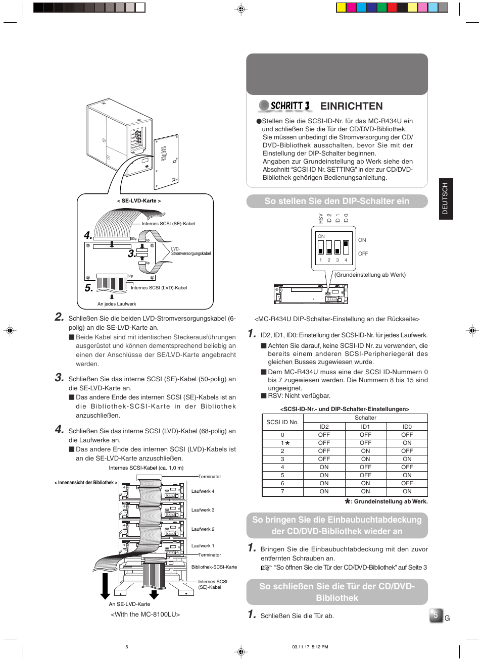 Einrichten, So stellen sie den dip-schalter ein | JVC MC-R434U User Manual | Page 12 / 29